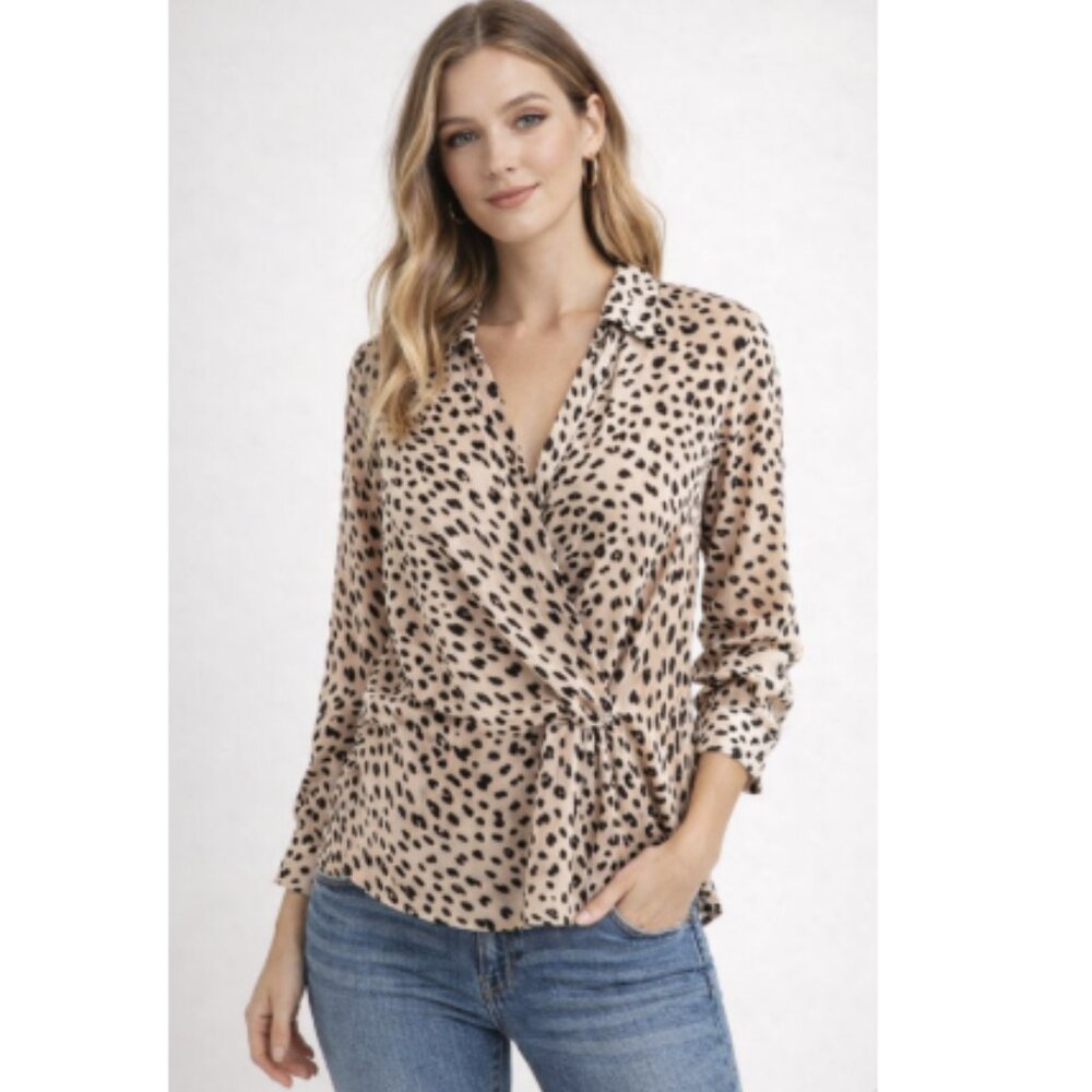 H&M Animal Print Top in Black and White